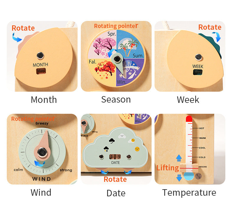 Montessori Wooden Busy Board Suitcase - 3 in 1 Educational Activity Centre