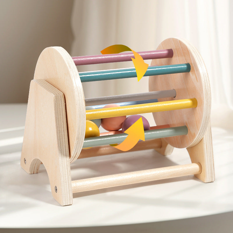 Wooden rolling ball tracker